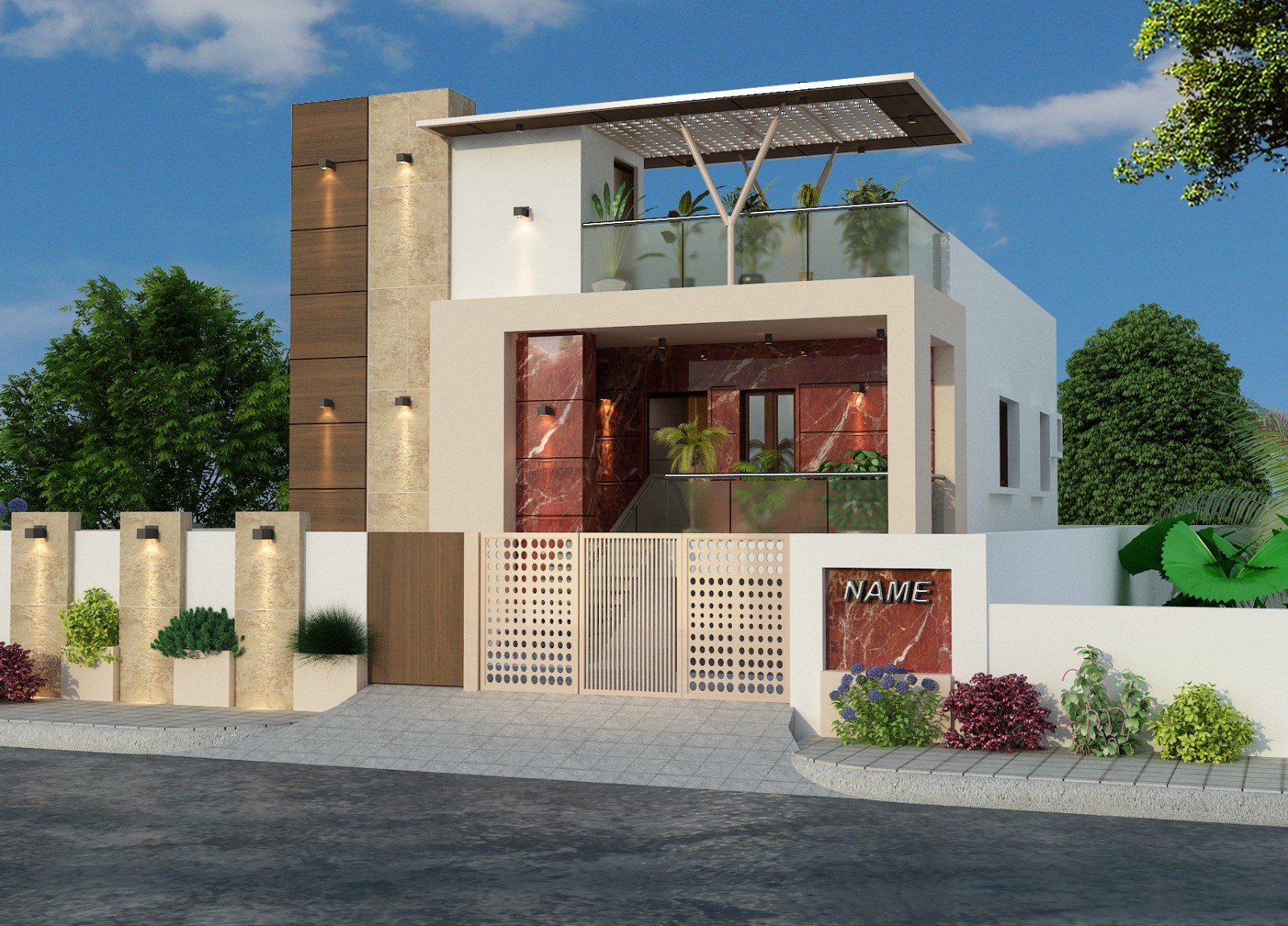 Modern Villa with Solar Panel