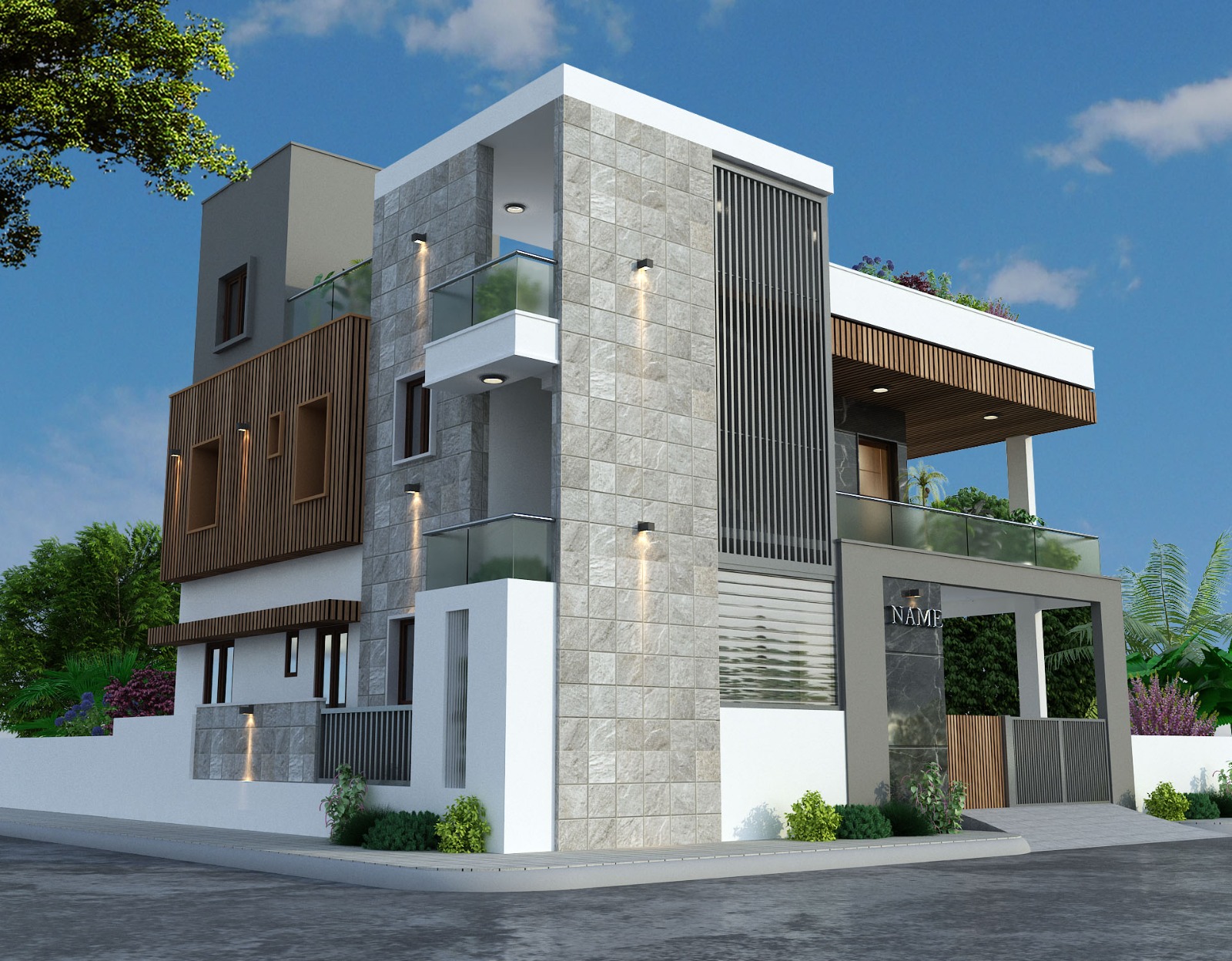 Contemporary Stone Clad House